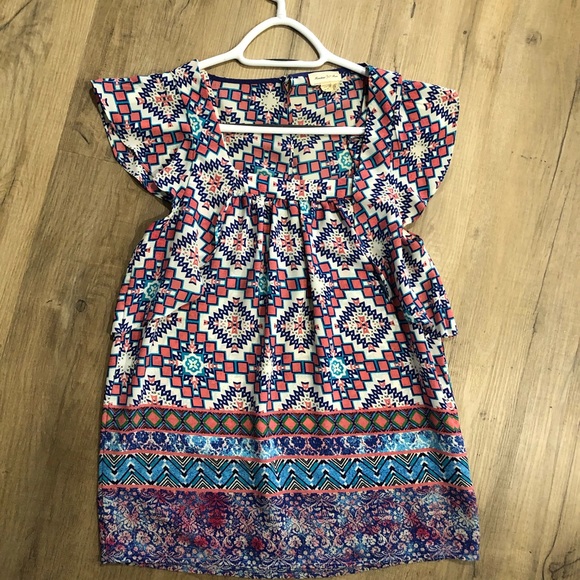 Super cute Anthropologie Geometric Top - Picture 2 of 3